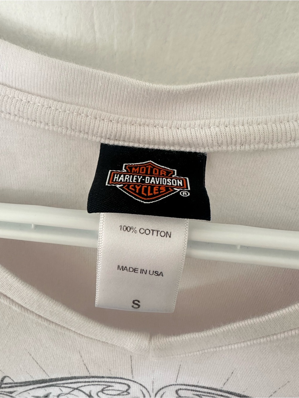 Harley-Davidson Women’s White Black Long Sleeve V-Neck Shirt Biker Streetwear Sm - Picture 3 of 9